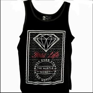 Hot Topic 2 Monkeys Side Hustle Tank True Black "Boss Life” Top New
